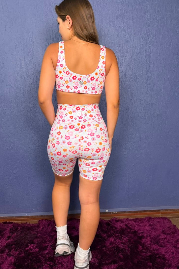 Mini top deportivo floral