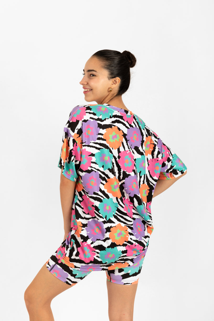 Biker cebra floral
