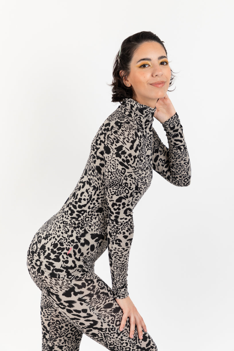 Set Animal Print Olivo Legging Acampanado
