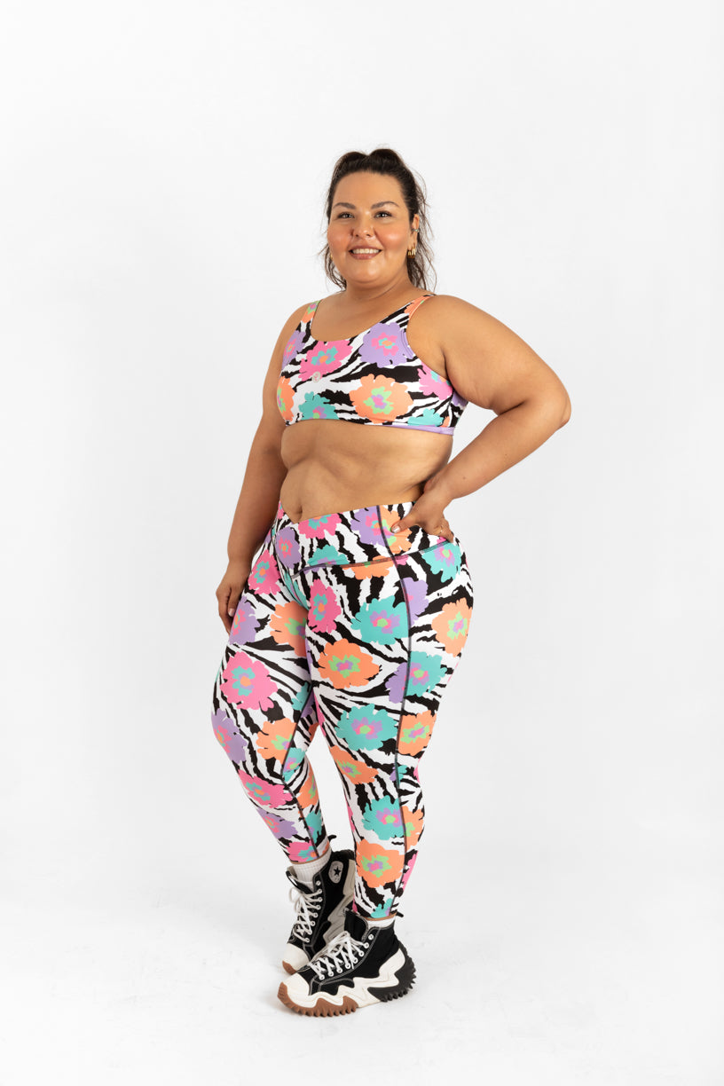 Legging cebra floral