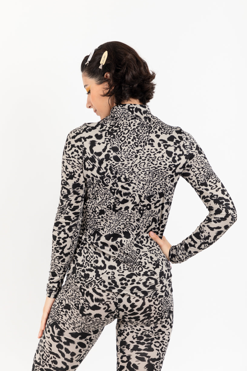 Set Animal Print Olivo Legging Acampanado