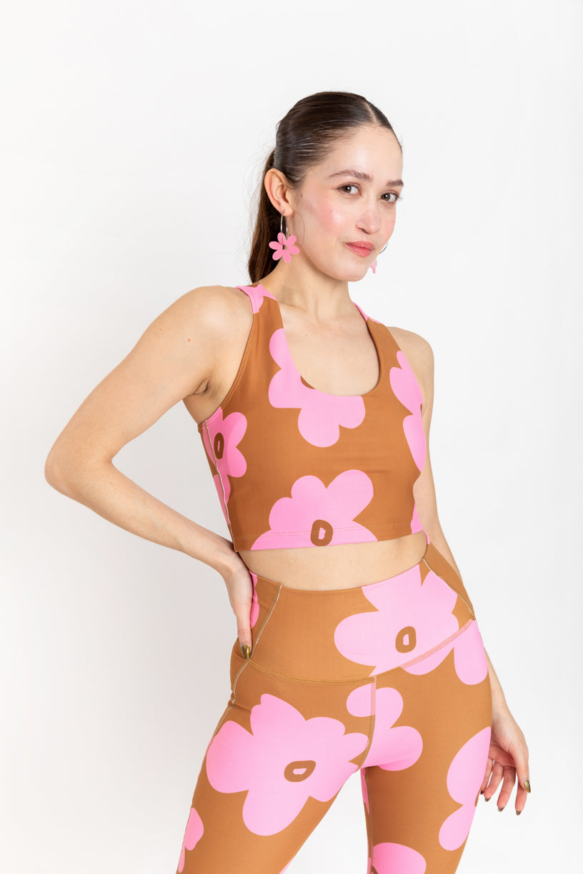 Crop Top Bloom Estampado Floral Vibrante