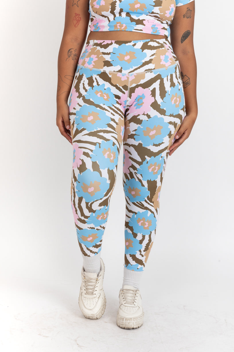 Legging Cebra Floral Pastel