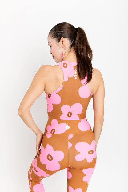 Crop Top Bloom Estampado Floral Vibrante