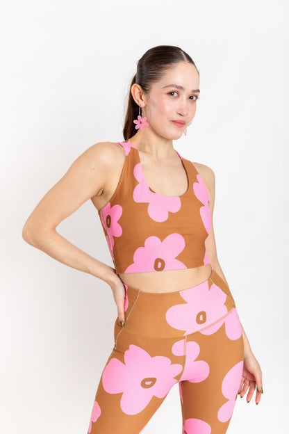 Crop Top Bloom Estampado Floral Vibrante