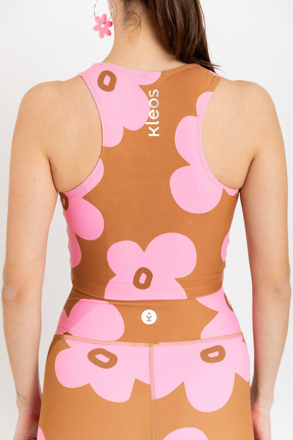 Crop Top Bloom Estampado Floral Vibrante