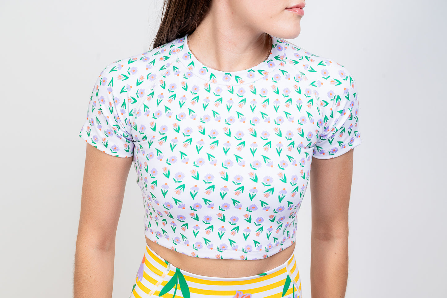 Top deportivo manga corta tulip blanco
