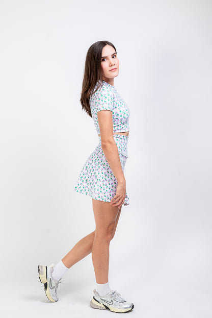 Mini falda deportiva mini tulip blanco