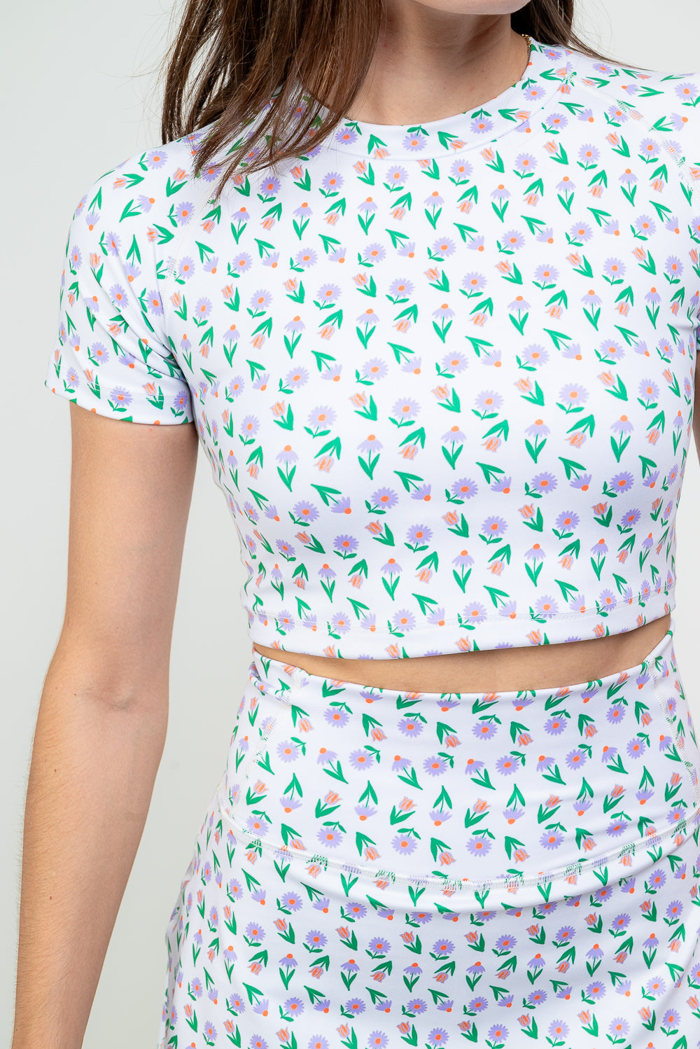 Top deportivo manga corta tulip blanco
