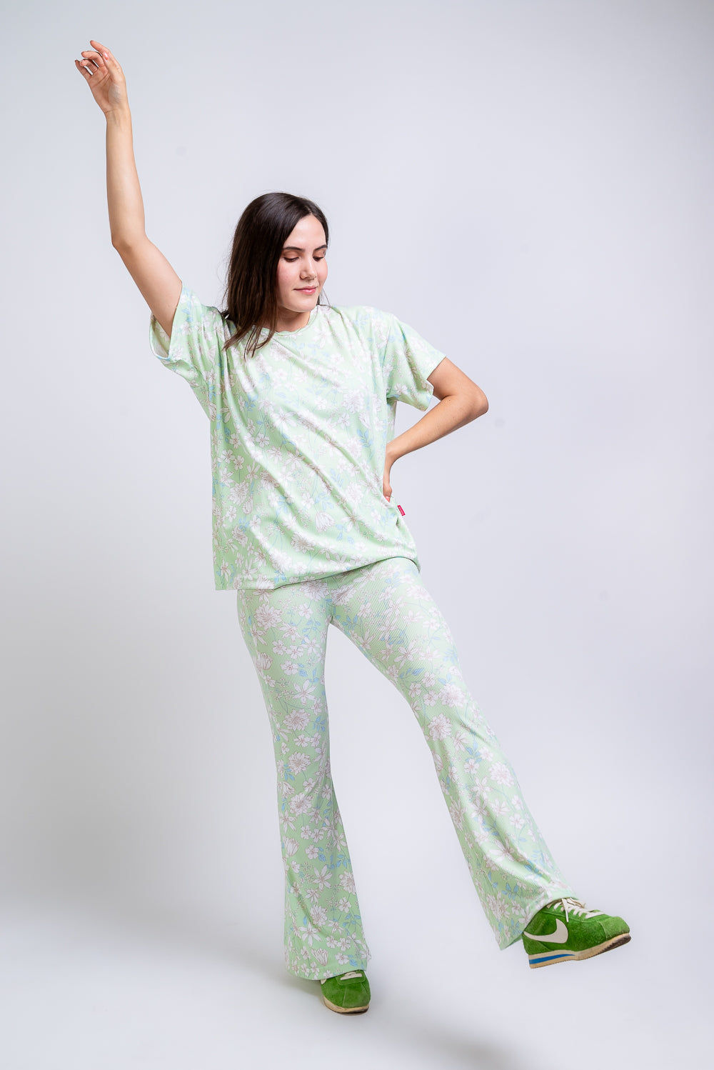 Set Soft green con legging