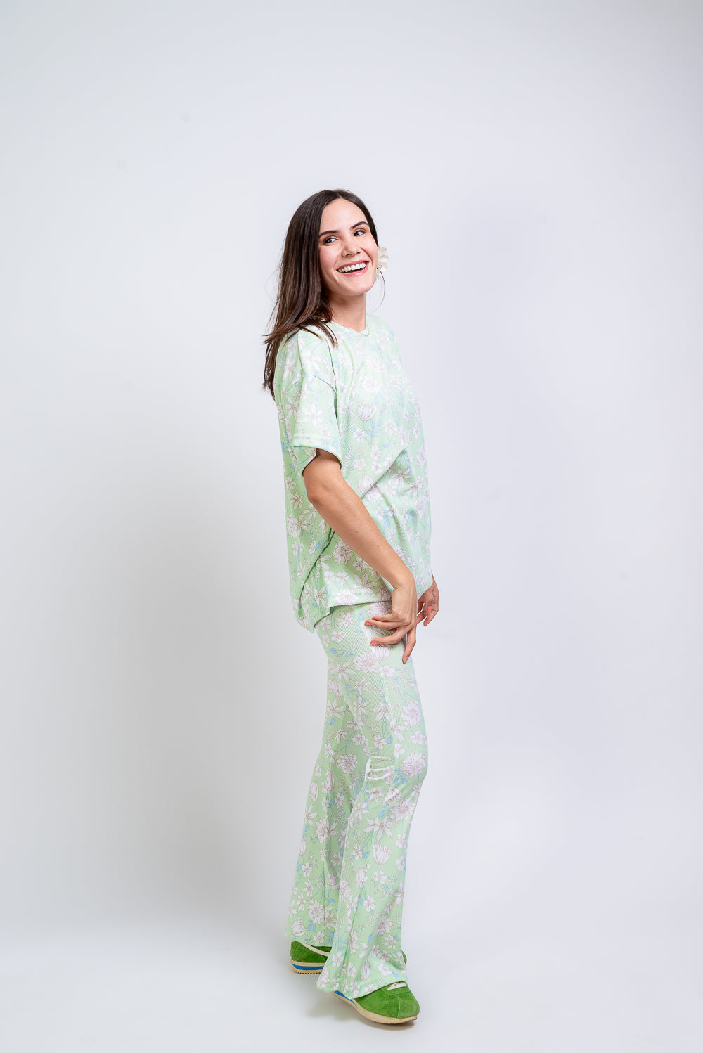Set Soft green con legging