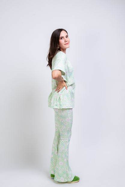 Set Soft green con legging